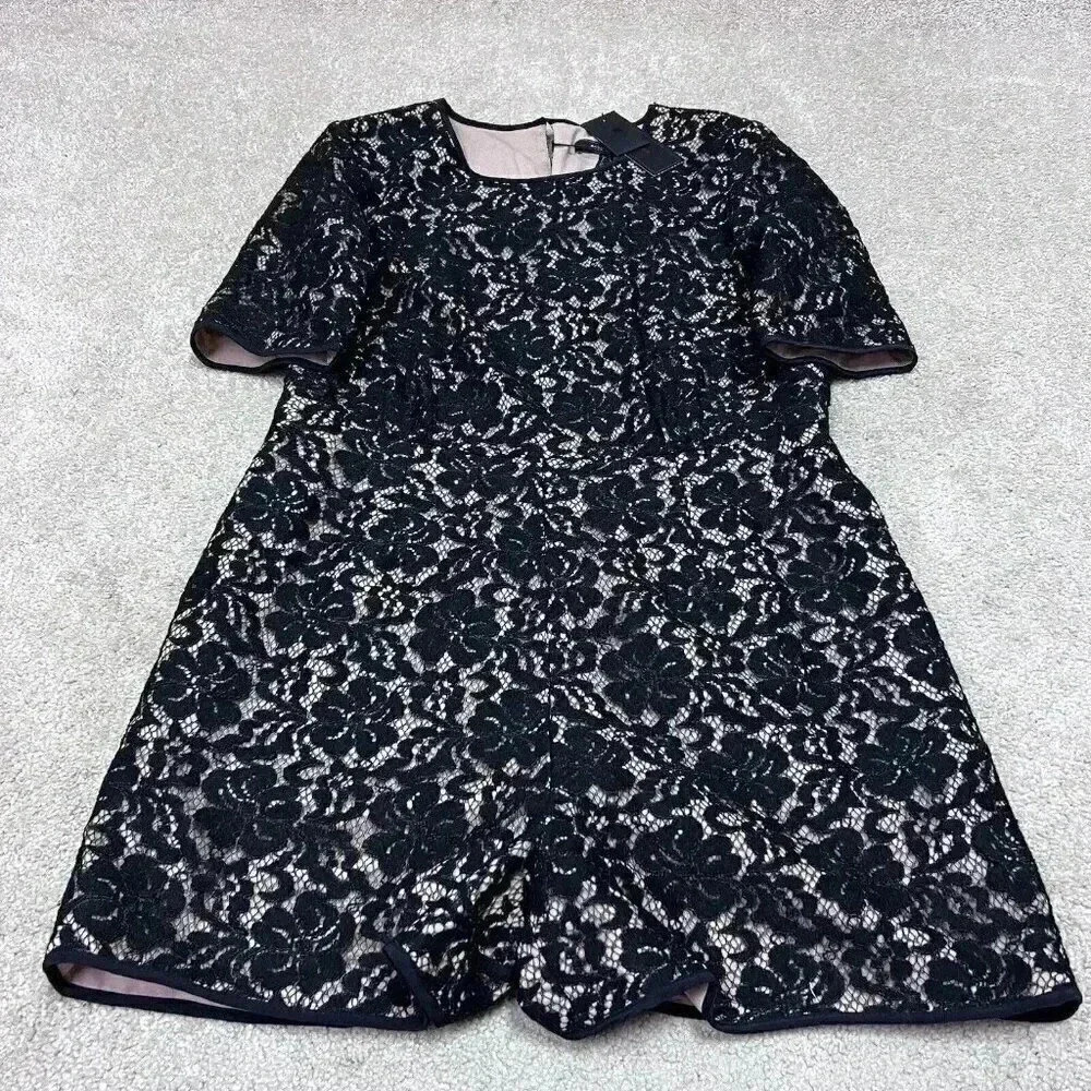 BCBGMAXAZRIA Romper Haile Women’s Black Short Sleeve Size Medium NWT - Picture 5 of 11